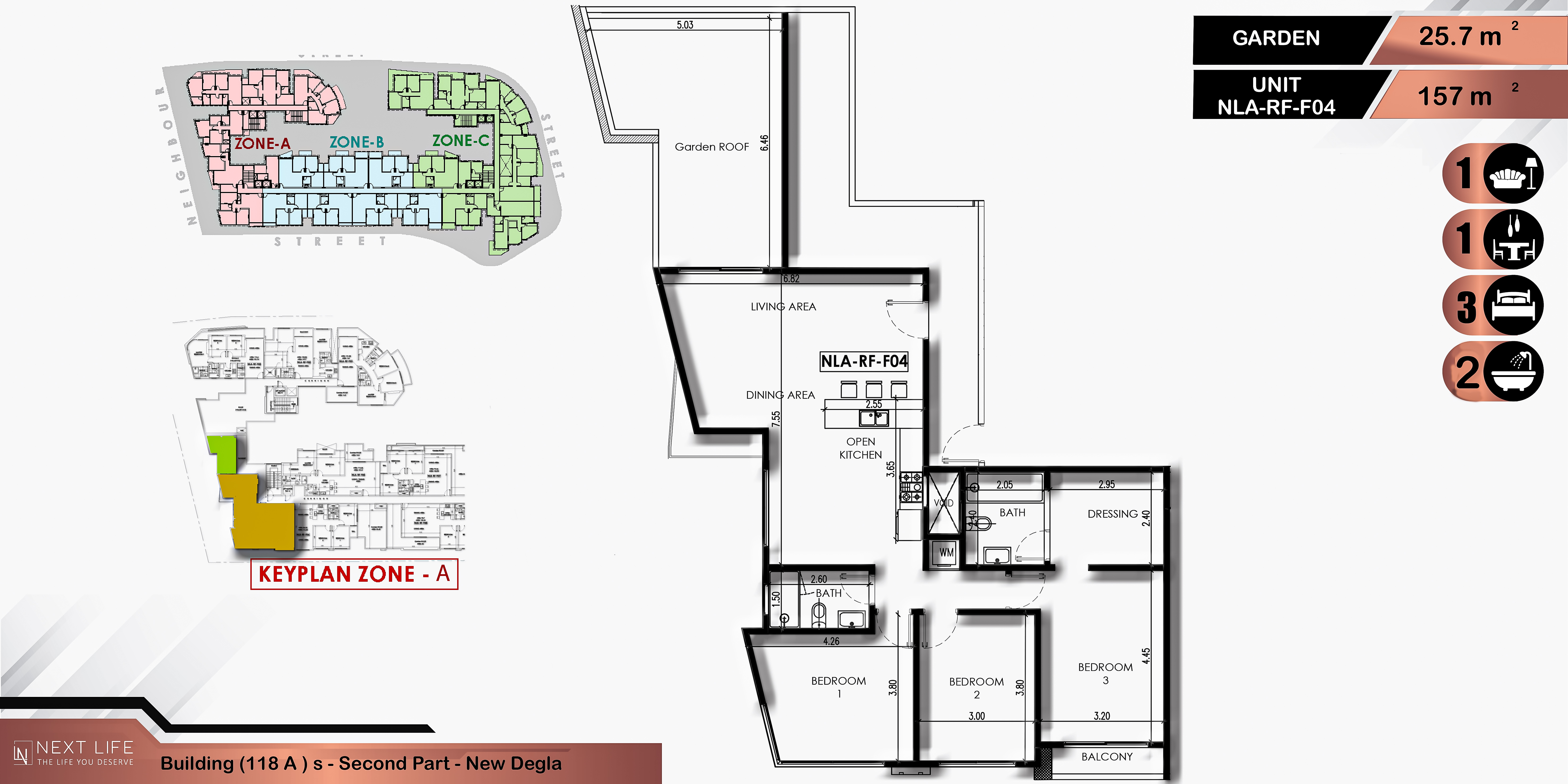 Roof A 157m + 25.7m G