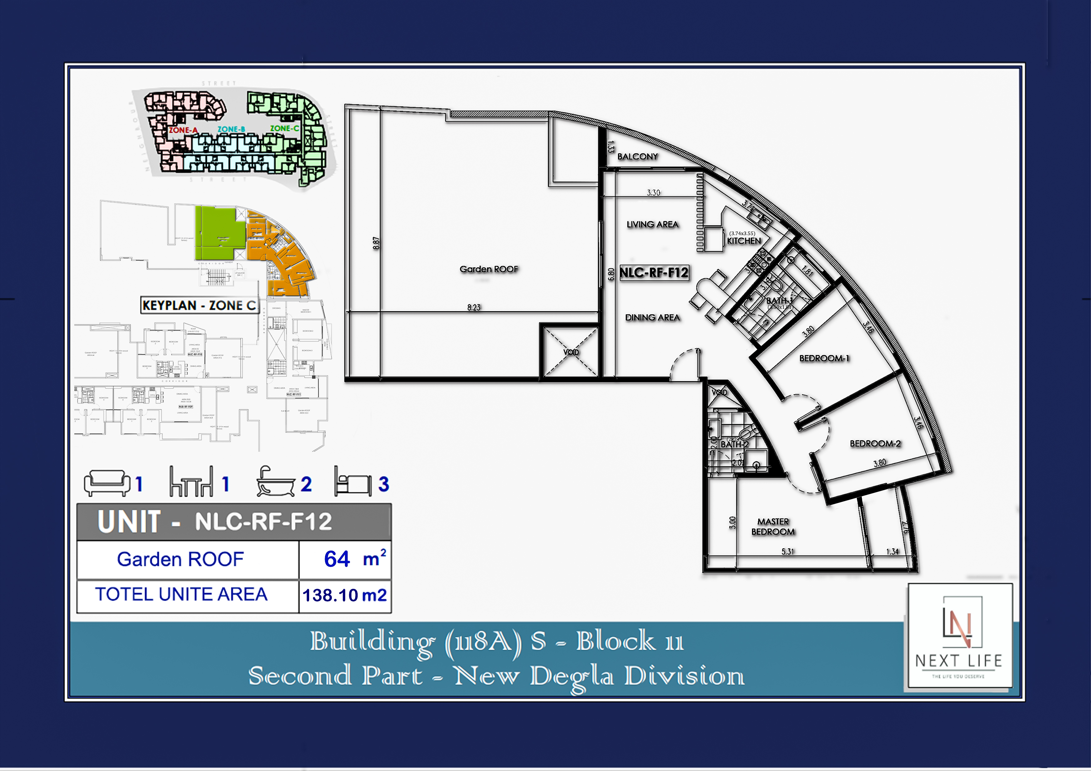 Roof C 138.10m + 64m G